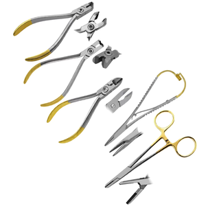 Kit de pinces, coupe-fil et ciseaux orthodontiques manuels en acier inoxydable T/C, instruments dentaires, outils chirurgicaux de classe I, couleur argent - Product Image 4