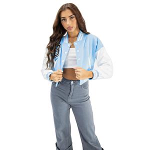 Veste varsity tendance pour femme, idéale pour les tenues décontractées, offrant un design sportif, boutons pression et doublure intérieure douce, en solde. - Product Image 2