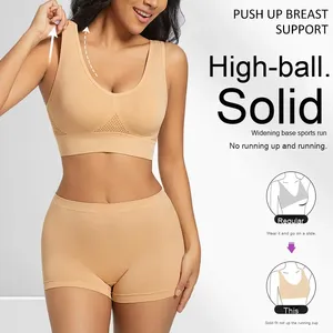 Conjunto de Sujetador Deportivo y Pantalones Cortos Ecológicos de Alta Sujeción para Mujer con Almohadillas Extraíbles, Malla Transpirable, Ideal para Yoga - Product Image 4