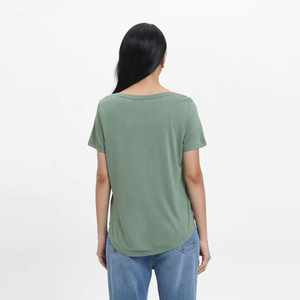 T-shirt décontracté d'été pour femme, col rond, manches courtes, coupe régulière, en coton respirant, idéal pour la course et le yoga en extérieur – Vente en gros - Product Image 5