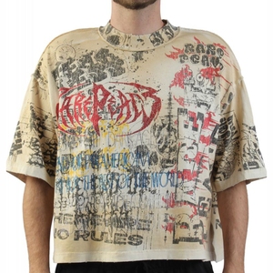 Camiseta de Algodón 100% de Alto Gramaje con Logotipo Personalizado, Impresión DTG, Corte Oversize Holgado, Estilo Urbano, Hombros Caídos, Unisex, Venta al por Mayor, Lisa - Product Image 1