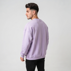 Men Oversize Hoodies Casual Baggy Rhinestone Crew Neck Fleece Sweat Shirt <b>Long</b> Sleeve Drop Shoulder Polyester <b>Sweatshirt</b> Men's - Product Image 6