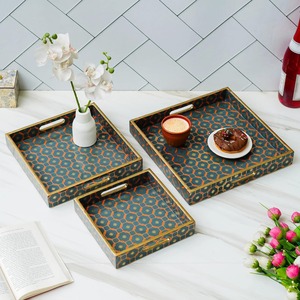 Juego de Bandejas Decorativas de MDF Ecológicas de Lujo, Bandejas Coloridas para Cocina, Comedor y Decoración del Hogar, Venta al Por Mayor - Product Image 6