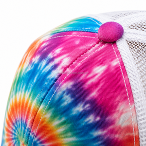 หมวกแก๊ปตาข่ายแบบ Tie Dye ปรับแต่งได้ หมวกแก๊ปตาข่ายสำหรับผู้ชาย ระบายอากาศได้ดี หมวก Snapback ปักลาย หมวกเบสบอล - Product Image 4