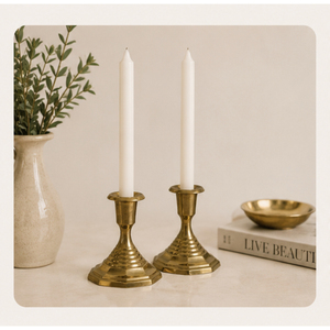 Handmade Modern <b>Brass</b> Taper Candle <b>Holder</b> Set Eco-Friendly Metal <b>Candlestick</b> Stand for Wedding and Christmas Centerpieces - Product Image 2