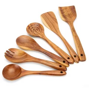 Super Popular 7Pcs Sheesham Wood Cookware Set Skimmer Ladle Wok Turner Paddle <b>Wooden</b> <b>Utensils</b> for Non-Stick <b>Cooking</b> <b>Utensils</b> - Product Image 6