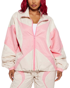 Ensemble 2 pièces coupe-vent zippé de haute qualité pour femme, nouveau style, avec logo personnalisé, faible MOQ - Product Image 2