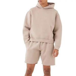 Ensemble jogging oversize 2 pièces unisexe : sweat-shirt à manches longues et short pour femmes et hommes - Product Image 1
