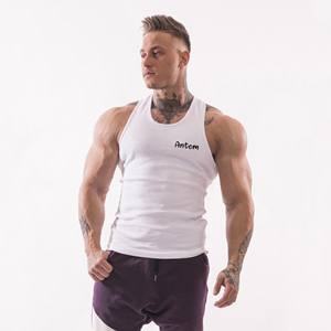 Wholesale Solid Color Men Gym Tank Top Gym Wear Customized Men Tank Top Fitness Men Gym Tank Top - Product Image 2