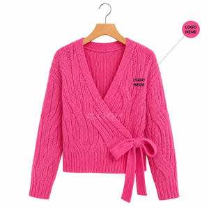Cosh International Sisterhood Sorority Women's Autumn Vintage V-Neck Knitted <b>Cardigan</b> <b>Sweater</b> Loose Fit Solid Color Button - Product Image 5