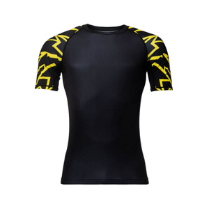 เสื้อรัดกล้ามเนื้อ BJJ แขนสั้น สำหรับ MMA ผลิตจากผ้า Spandex/Polyester แห้งเร็ว กระชับรูปร่าง ออกแบบเองได้ สำหรับผู้ชายและผู้หญิง ฝึกซ้อมยิวยิตสู - Product Image 1