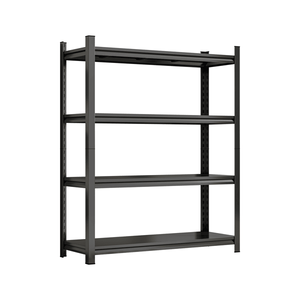 4-Tier Height Adjustable Black Metal Storage <b>Rack</b> 63\" H X 45.27\" W 17.7\" D Vertical Organizer Assembly Required <b>for</b> <b>Garages</b> - Product Image 1