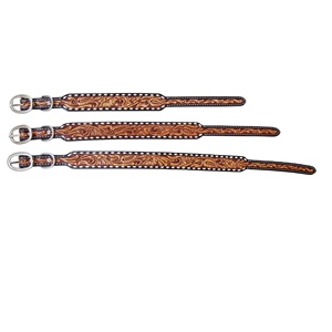 Collier de chien exclusif en cuir véritable sculpté à la main avec fournisseur et fabricant de gros de points bouchés toutes les tailles disponibles - Product Image 4