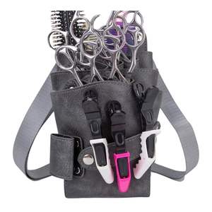 Estuche para Tijeras de Peluquería, Estilo Vintage, de Cuero Marrón, con Múltiples Bolsillos, con Correa para el Hombro, Personalizado - Product Image 2