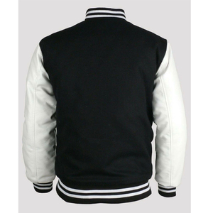 Vestes universitaires vierges pour hommes, sur mesure, grandes tailles, en gros, style Letterman, avec manches en cuir - Product Image 4