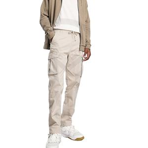 Pantalons cargo pour hommes, multicolores, unis, coupe droite, ample, en toile, taille mi-haute, de haute qualité, baggy, 6 poches, écologiques, vente en gros - Product Image 1