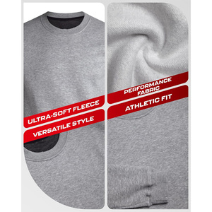 Sweat-shirt homme premium, logo personnalisé, pull-over en molleton doux, col rond, respirant, vêtements de sport décontractés pour l'hiver et le quotidien - Product Image 3