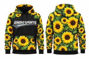 Sudadera con Capucha de Diseño Floral para el Hogar, Sudadera Negra con Estampado Personalizado en Relieve, Diseño Floral - Product Image 6