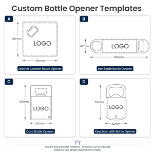 Ouvre-bouteilles double extrémité en acier inoxydable avec poignée en cuir PU, outils de bar pour hôtels et restaurants - Product Image 4