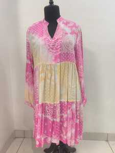 Vestido Mini Boho-Chic de Algodón con Volantes, Sin Mangas, Túnica de Verano, con Ribete, Largo hasta el Tobillo, Estampado Étnico Floral y Rayas, Colección 2026 - Product Image 4