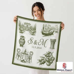 Écharpe carrée personnalisée haut de gamme, imprimée, toucher soyeux, châle de mode, foulard, marque privée, fabricant textile OEM ODM - Product Image 3