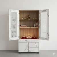 Armoire moderne en acier aspect marbre blanc, double porte, avec tiroirs, pour chambre à coucher, Diwali et anniversaire