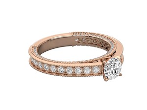 Anillo de Compromiso de Oro Rosa de 18K con Diamante Cultivado en Laboratorio, Corte Brillante, para Joyería de Boda Femenina - Product Image 2