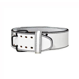 Ceinture de musculation en cuir de vachette pour le soutien du bas du dos, double couture, boucle réglable à double ardillon - Product Image 5