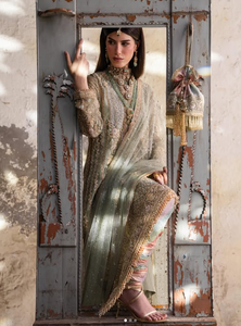 Robe de mariée indienne et pakistanaise moderne en organza pour femme, broderie, dupatta, longueur standard, infroissable, séchage rapide, évacuation de l'humidité - Product Image 5