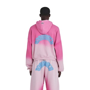Ensemble de survêtement streetwear 400 GSM avec fermeture éclair et strass, pantalon de jogging évasé et sweat à capuche pour homme, ensemble 2 pièces - Product Image 3
