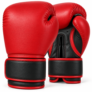 Gants de boxe personnalisés en cuir synthétique avec poignées et surpiqûres blanches pour entraînement et sparring en extérieur – Vente en gros OEM - Product Image 3
