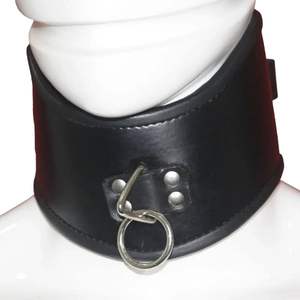 Collier en cuir de vache véritable avec rembourrage doux et anneau de contrôle - Product Image 1