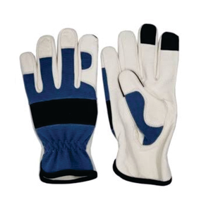 Guantes de Seguridad de Cuero Blancos, Azules y Negros con Puntas Antideslizantes, Resistentes a la Abrasión, con Muñequera Elástica y Resistentes a Impactos - Product Image 1
