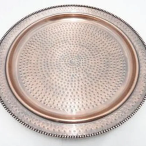 Plato de cobre puro 100% martillado, hecho en India, para invitados en el hogar, hoteles y restaurantes, a precio mayorista. - Product Image 4
