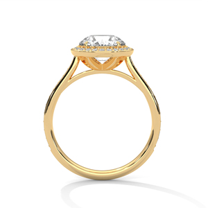 Premium Round Cluster <b>Ring</b> in 14k Yellow Gold GRA Certified Round Cut Lab Grown <b>Diamond</b> Custom Handcrafted Elegant Fine Jewelry - Product Image 2