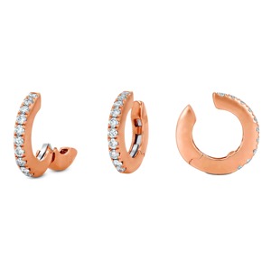 Pendiente de Oreja Minimalista con Bisagra de Oro de 14K y Diamante Cultivado en Laboratorio, con 17 Piedras de Corte Brillante Redondo para Mujer, Elegante Regalo de Joyería - Product Image 1