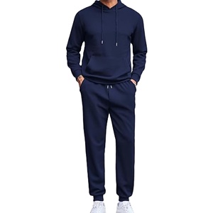 Men's Custom logo <b>Tracksuits</b> 2 Pieces Waffle Hoodies Sweat Suit Sets Sports Jogging Gym Suit Set 2025 - Product Image 2