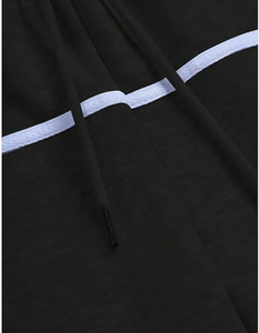 Men s Black Drawstring <b>Shorts</b> With <b>White</b> Side Stripe Mid Waist Casual Knitted Polyester Quick Dry <b>Short</b> <b>Shorts</b> - Product Image 3