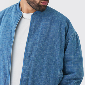 Quality Casual Embroidered Windproof Oversized Drop Shoulder Denim <b>Jeans</b> <b>Jacket</b> for Men Distressed <b>Black</b> 100% Cotton Winter - Product Image 2