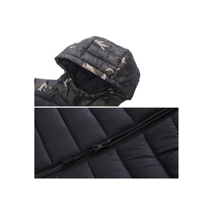 Veste d'hiver épaisse pour homme, style sport, col montant zippé, matelassée, pour l'extérieur, décontractée et chaude - Product Image 4