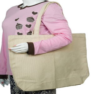 100% Organic Cotton Tote Bag-<b>Large</b> Capacity Premium Quality Eco-Friendly Recyclable Customizable Silk Screen <b>Printed</b> Logo for - Product Image 1