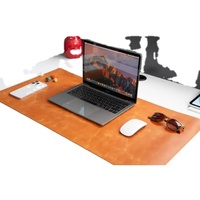 Tapis de bureau promotionnel en cuir véritable fait main Al-Amir, imprimé UV moderne, support pour ordinateur portable, protège-bureau personnalisé sur mesure