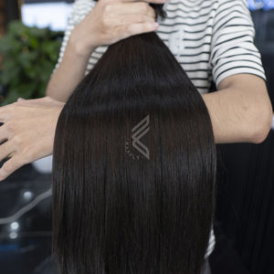 100% sin procesar, cutícula vietnamita cruda alineada, cabello europeo, impresionante grado virgen, estilo Fumi, cabello virgen teñido con ondas naturales - Product Image 2