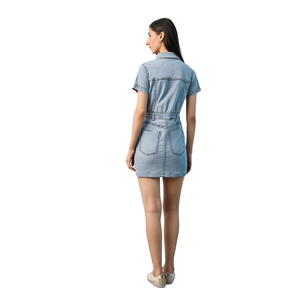 Robe midi en jean décontractée pour femmes, élégante pour tous les jours, fabricant de vêtements sur mesure - Product Image 2