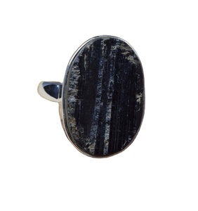 Women's Rough Black Tourmaline Gemstone <b>Ring</b> 925 Sterling Silver Gold Plated Channel Setting Fancy Handmade Third Party - Product Image 1