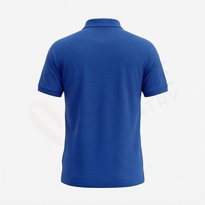 เสื้อโปโลแขนสั้นสีน้ำเงินรอยัลสำหรับผู้ชาย พร้อมซิป ดีไซน์เรียบง่ายแบบถัก สวมใส่สบาย ทรงปกติ - Product Image 2