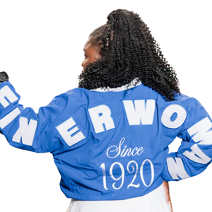 Veste coupe-vent réversible en tissu tissé Zeta Phi Beta pour l'hiver, bleue, légère, zippée, vêtements d'extérieur de la sororité, décontractée, sportive, streetwear pour femmes - Product Image 2