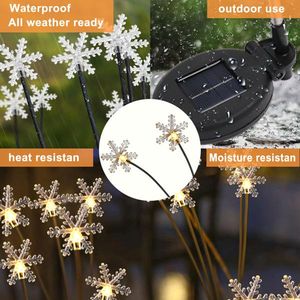 8 Pack Solar Snowflake Garden Stake Lights Warm Outdoor Christmas Decor Swaying Pathway Landscape Lighting - Product Image 6