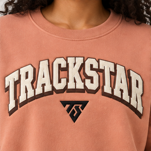 Sudadera de cuello redondo para mujer, color terracota, con letras estilo universitario, de manga larga, oversize, con logo personalizado, al por mayor - Product Image 5