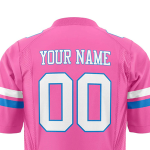 Camiseta de Fútbol Americano Unisex con Nombre y Número Personalizados, Sublimada, Cuello en V, Manga Larga, Transpirable, 100% Poliéster, Secado Rápido - Product Image 3